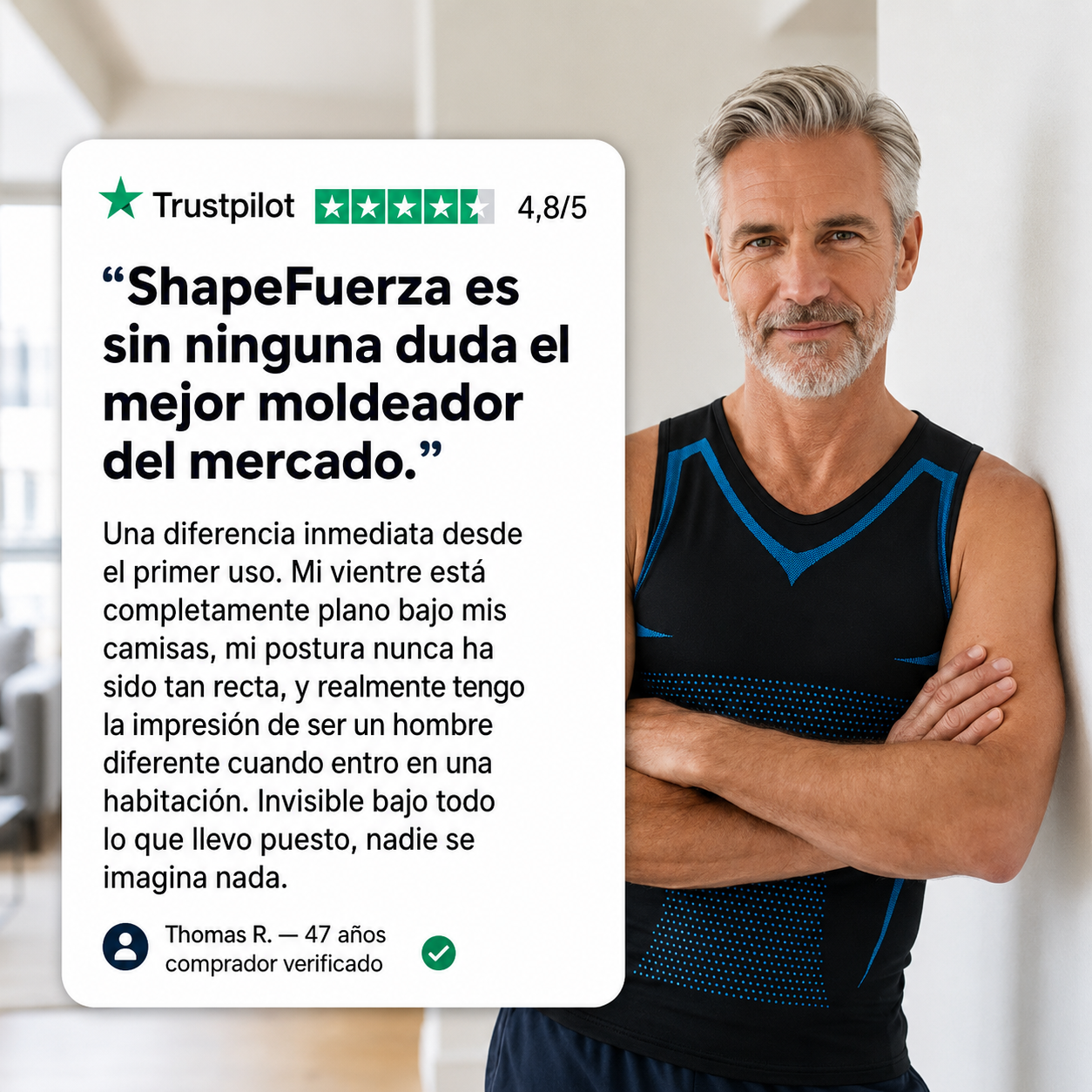 ShapeFuerza™ — Ya no necesitas meter el estómago. Simplemente se mantiene plano.