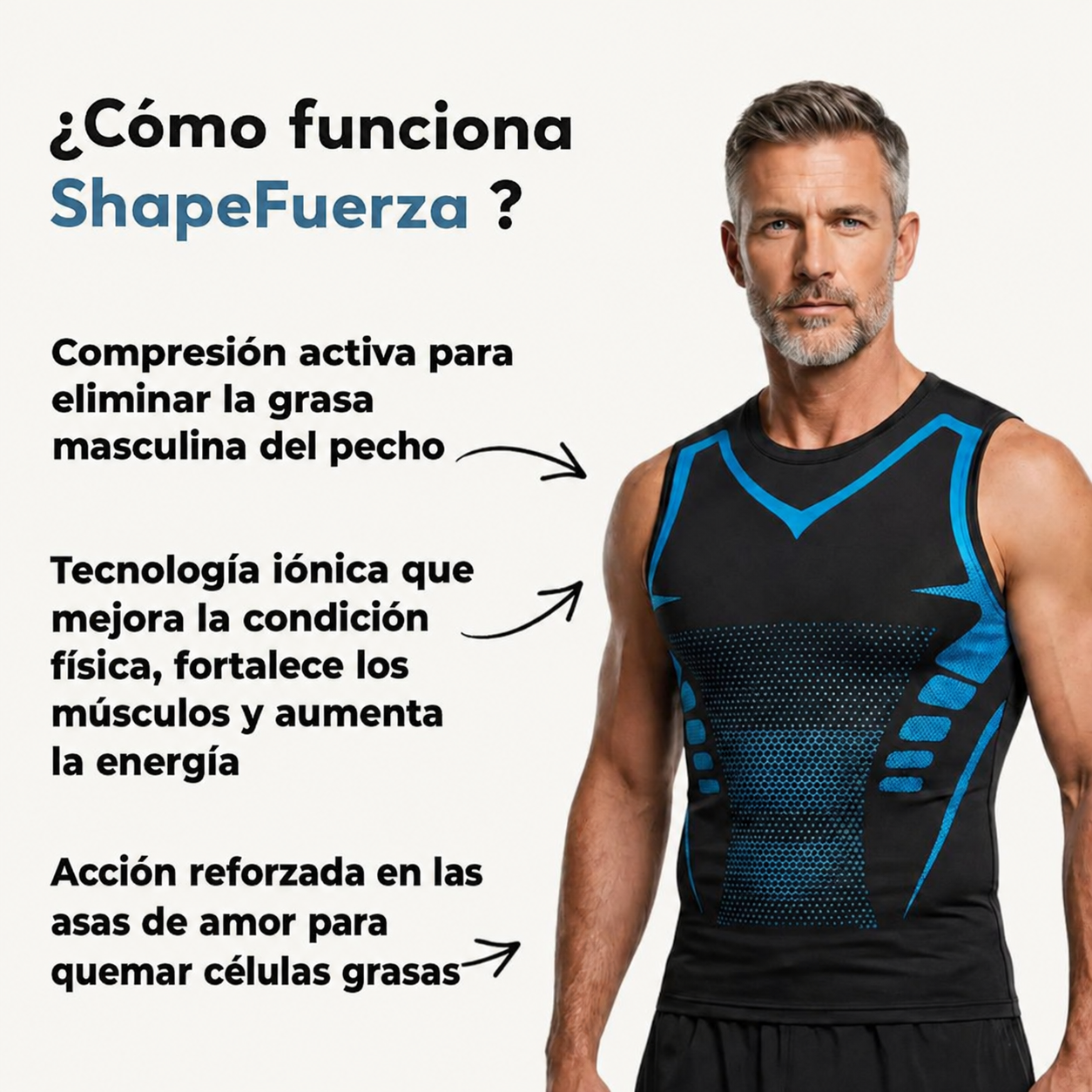 ShapeFuerza™ — Ya no necesitas meter el estómago. Simplemente se mantiene plano.