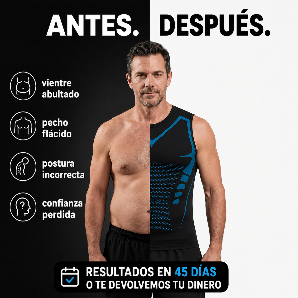 ShapeFuerza™ — Ya no necesitas meter el estómago. Simplemente se mantiene plano.